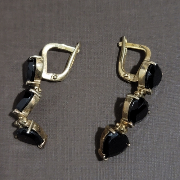 925 Silver Earings with dark red gemstone - Picture 5 of 6